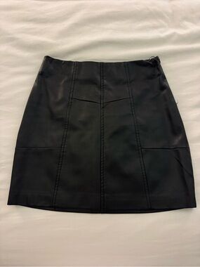 Dèluc Black Faux Leather Panel Mini Skirt